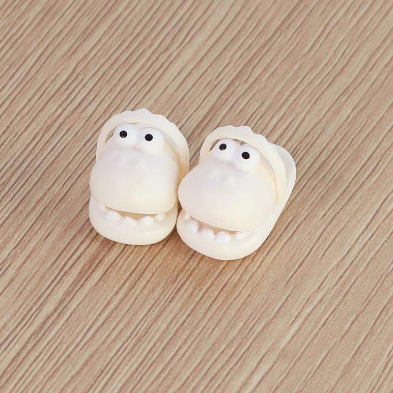 2Pcs 1:12 OB11 Smile Shoes Sippers Doll Classic Shoe Suit For Ob11 1/12 Bjd Detachable Doll Gsc DOD YMY Doll Accessories 4 color