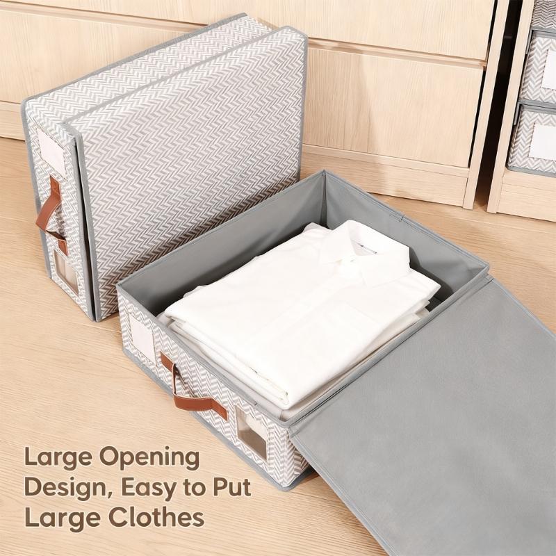 Spacious Bed Sheet Storage Container Nonwoven Materials Dustproof Cover Bedding Organiser With Detachable Lid