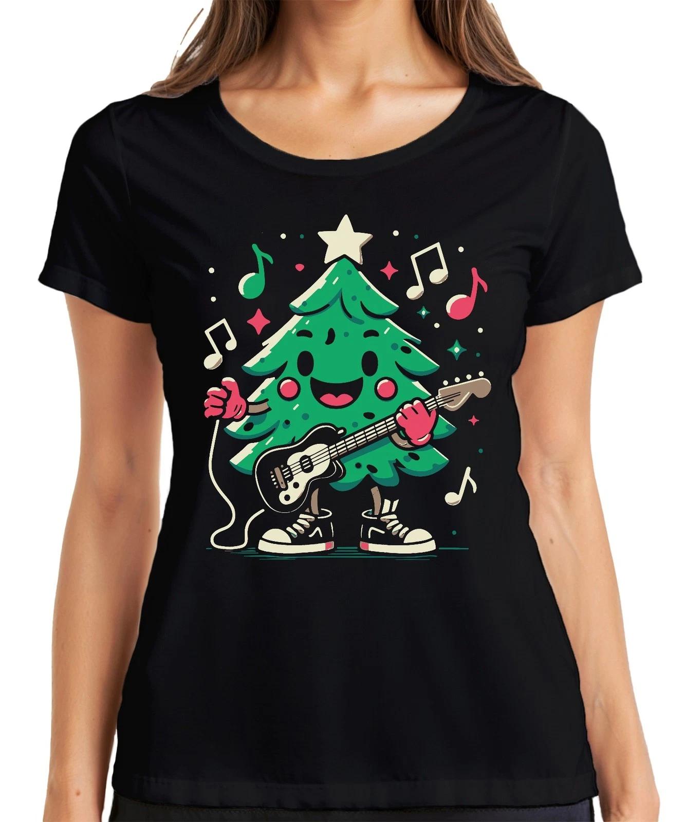 Tannenbaum Gitarre - Weihnachten Weihnachtsgeschenk Christmas Damen T-Shirt S