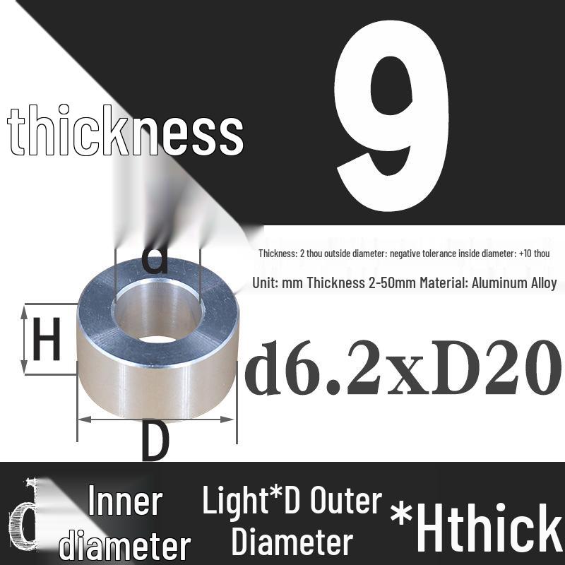 Außen-Ø 20mm Aluminiumlegierung Flache Unterlegscheibe Abstandshalter mit M6/M8/M10/M12 Innenloch - Metallwellenbuchse Isoliersäule.