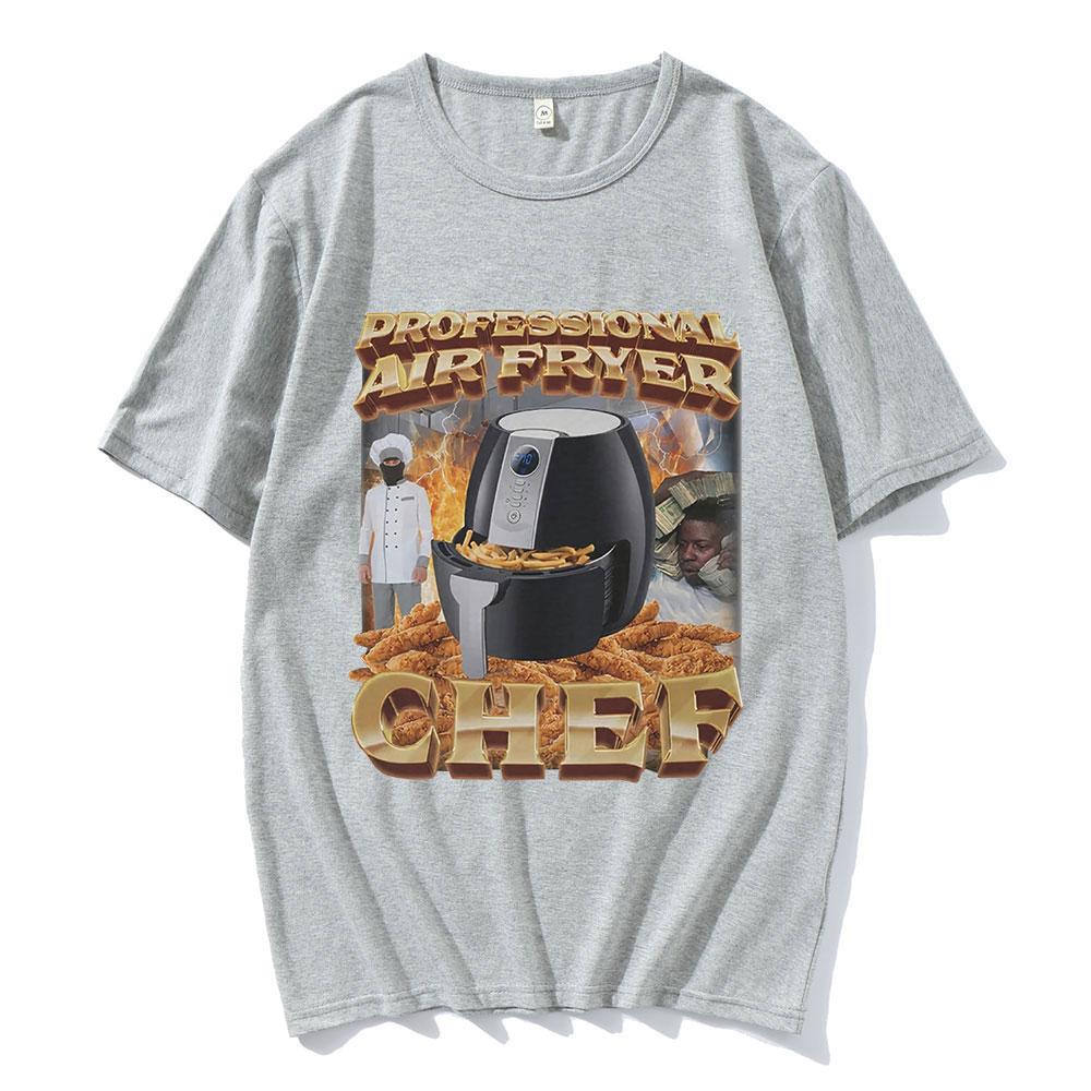 Professional Air Fryer Chef Meme Graphic TShirt Unisex Women Fashion Hip Hop Tshirts Cotton Casual Oversized T Shirts Streetwear