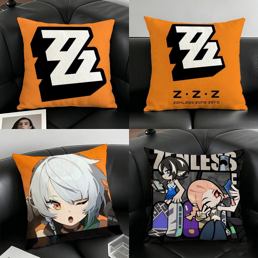 Zenless Zone ZZero Anime Pillow Case Linen Pillow Covers Cover For Couch Living Room Bench Patio Floor Linen Home Decor