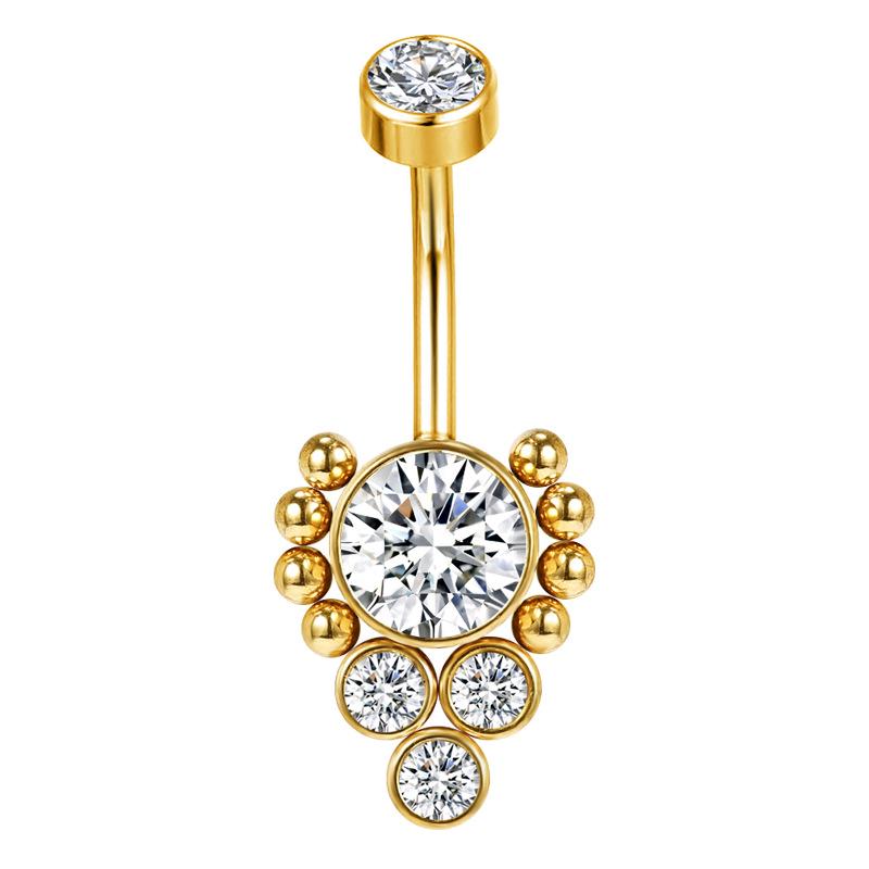 European & American Fashion Zircon-Inlaid Navel Ring