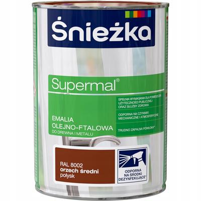 Śnieżka Supermal Öl-Phthal-Emaille Mittelbraun Glänzend 0,8L