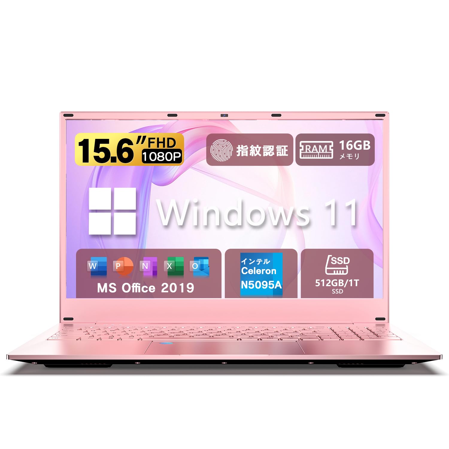 

WEY Windows 11 with Office 2025 16GB Celeron N5095A IPS 1080P FHD 1MP Quiet Slim and Fingerprint Ideal for and Work and Study Laptop, 2019, Model,
