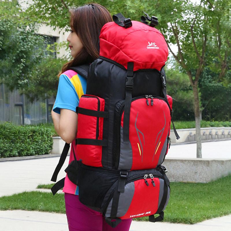 New Fashion 90L Large-Capacity Outdoor Backpack Water-Resistant Hiking Camping Travel Backpack Unisex Hiking Bag