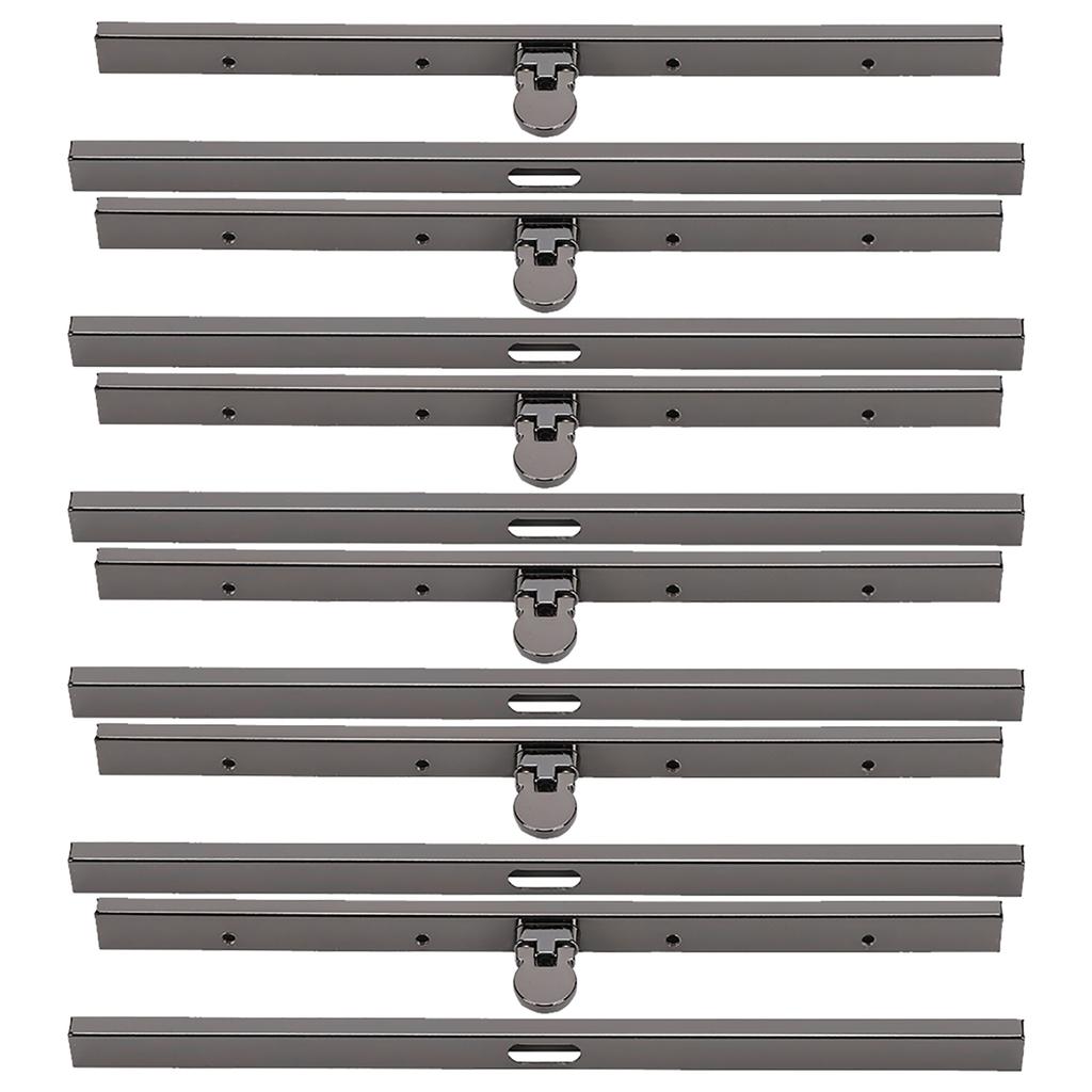 6PCs Metal Wallet Frame Straight Side Bag Supplies Hardware Accessories Iron Lightweight 19cm(Gun