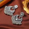 Retro Bohemian Ethnic Heart Stud Earrings with Long Bell Design
