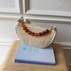 Summer New Solid Color Beaded Handbag Simple and Lightweight Design Chain Shoulder Messenger Bag Women