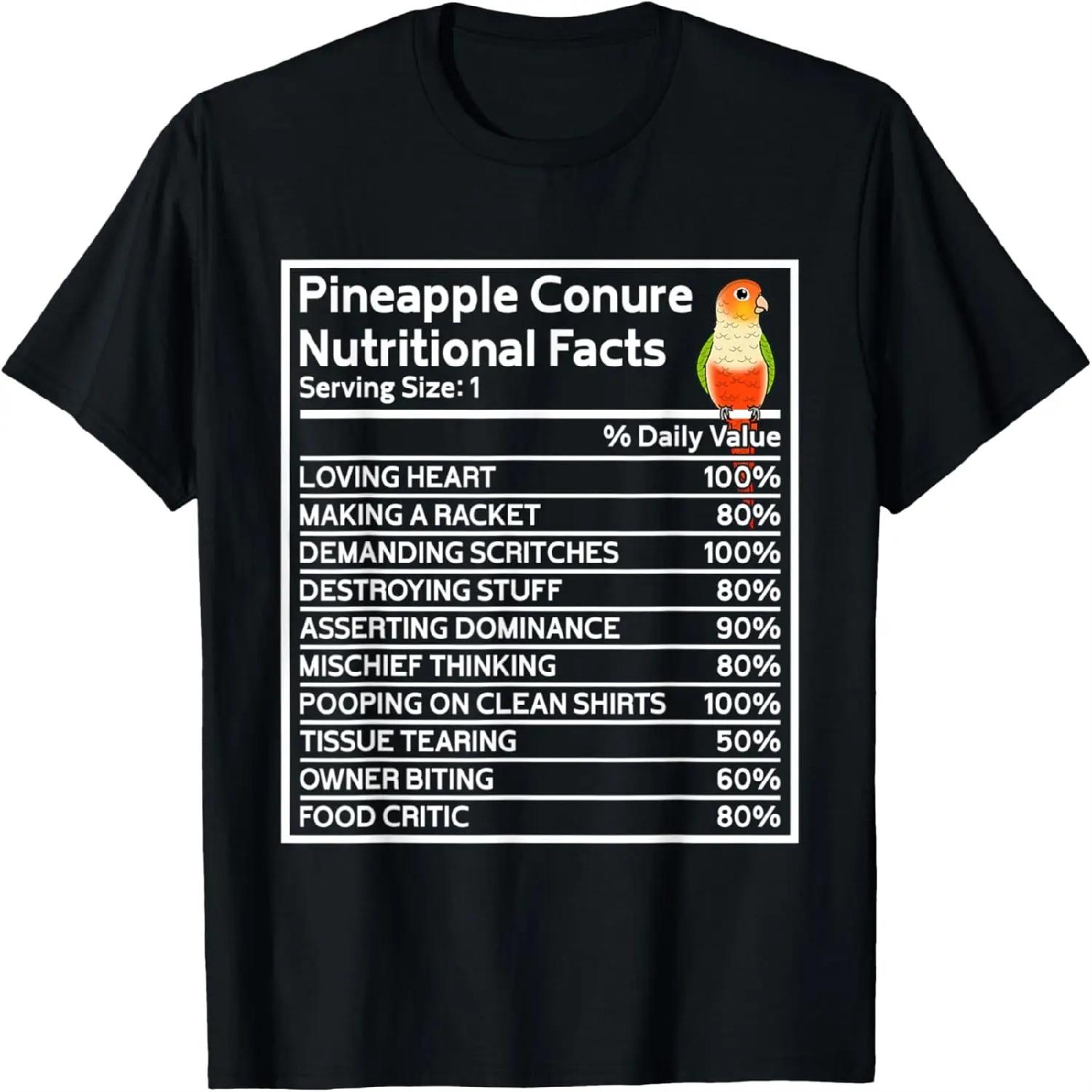 Parrot Nutritional Facts I Green Cheek Pineapple Conure T-Shirt XXXXXL разноцветный