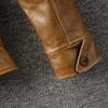 Classic 1930s Color Changes Oil Waxed Brown Natural Cow Leather Jacket Men Real Cowhide Coat Male Clothes Autumn