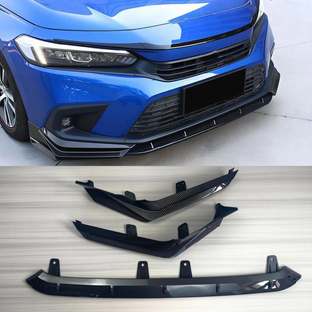 Splitter Front Air Dam Guard Bumper Lip Chin Protector Glossy Black Tuning Trim For Honda Civic 11th FE1 Sedan 4Doors 2021-2024