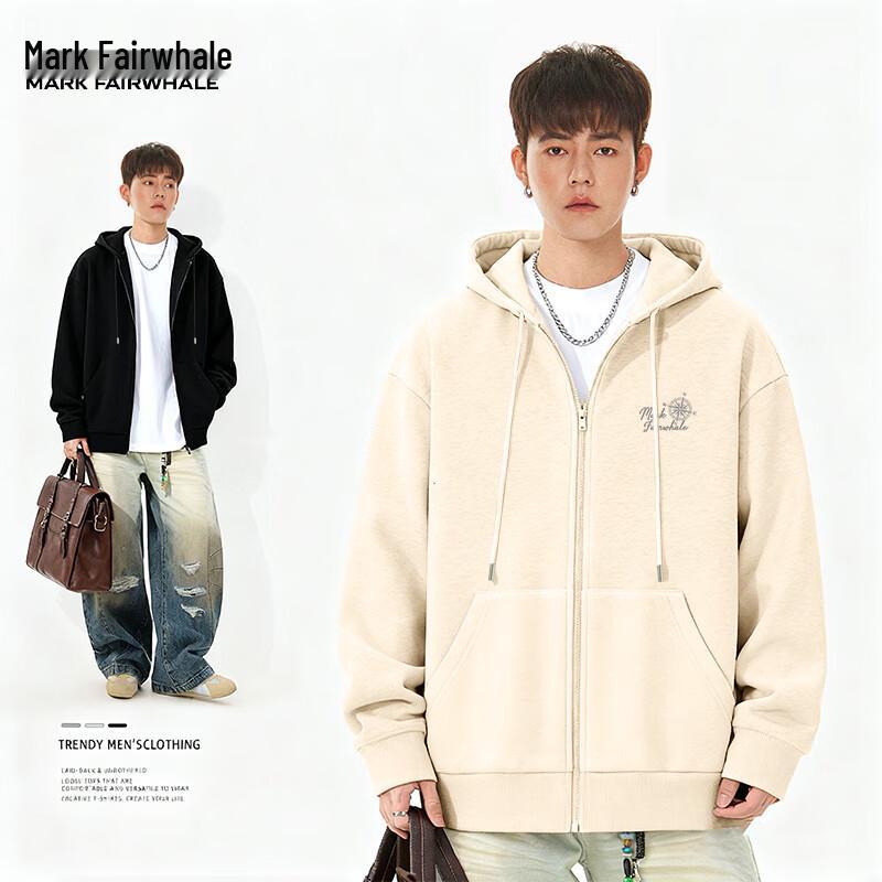 

Mark Fairwhale American Style Hooded Cardigan Sweatshirt 3XL