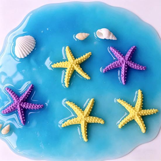 2 Pcs Mini Resin Starfish Ocean Decor Tiny Summer Starfish Figurine for Miniature DIY Crafts Fairy Garden Ornament Beach Party Home Decoration
