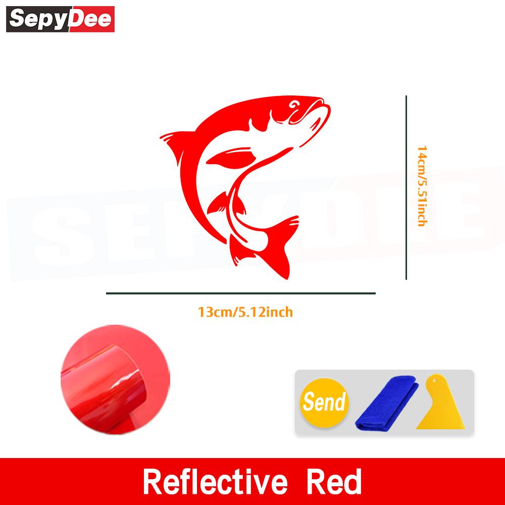 1PC Sturgeon Car Stickers Fishing Box Suitcase Refrigerator Wall Stickers Laptop Toilet Stickers