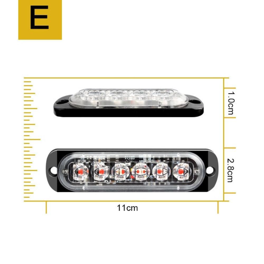 

2x Грузовик 24В 12В Светодиодный Стробоскоп Предупреждающий Свет Стробоскоп Решетка Мигающая Световая Панель Автомобильная Маяк Лампа Янтарный Желтый Белый Светофор 6SMD 2pcs синий