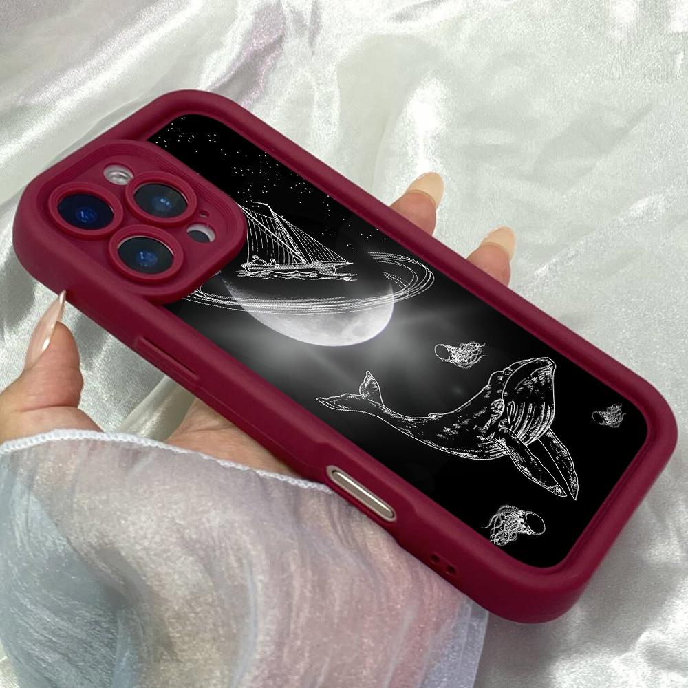 JT274 Great White Shark Black and White for iPhone 17 16 15 14 Pro Max Samsung S26 S25 Ultra A17 A16 A07 A56 Xiaomi 15T Redmi 15c Note 14 13 Soft Case