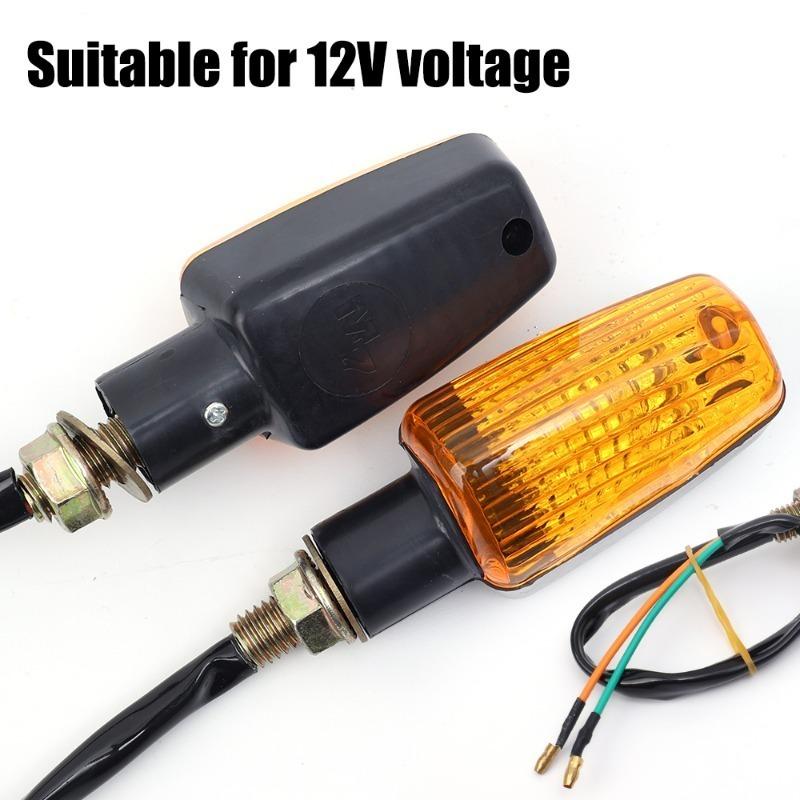 DC 12V Motorcycle Turn Signal Light Motorcycle Replacement Accessories Amber Blinker Indicator Light for 10mm Motorcycle Screw