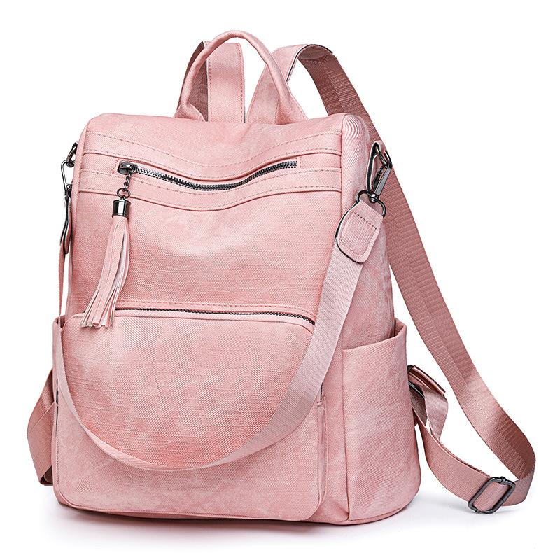 

Women s bag urban simple large capacity single shoulder travel fashion pu double shoulder women s bag рожевий