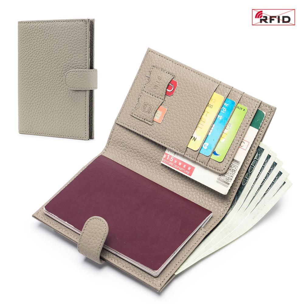 Genuine Leather Ultra-Thin RFID Blocking Passport Holder Wallet - All-in-One Travel Organizer for Women (New Style)