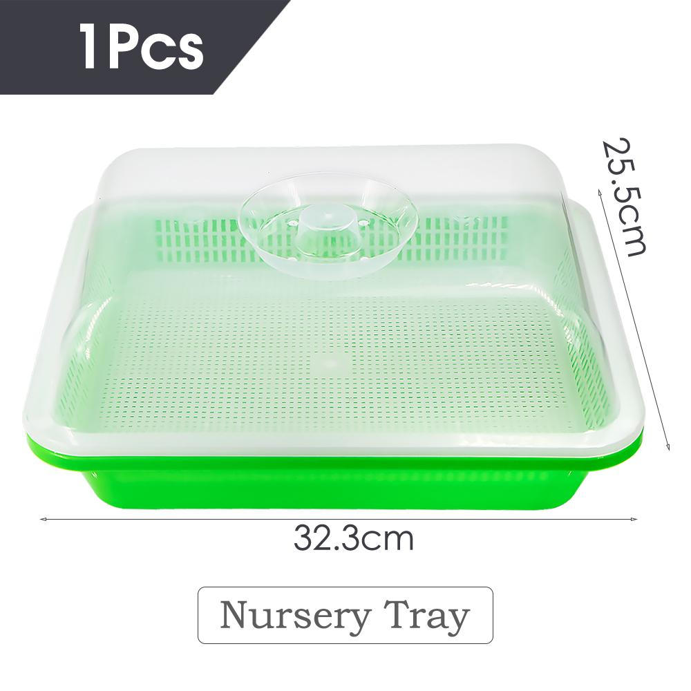 Seedling Trays Germination Box Kit Transparent Cover Nursery Seedling Greenhouse Indoor Garden Growth Pots Spray Bottle Humidity