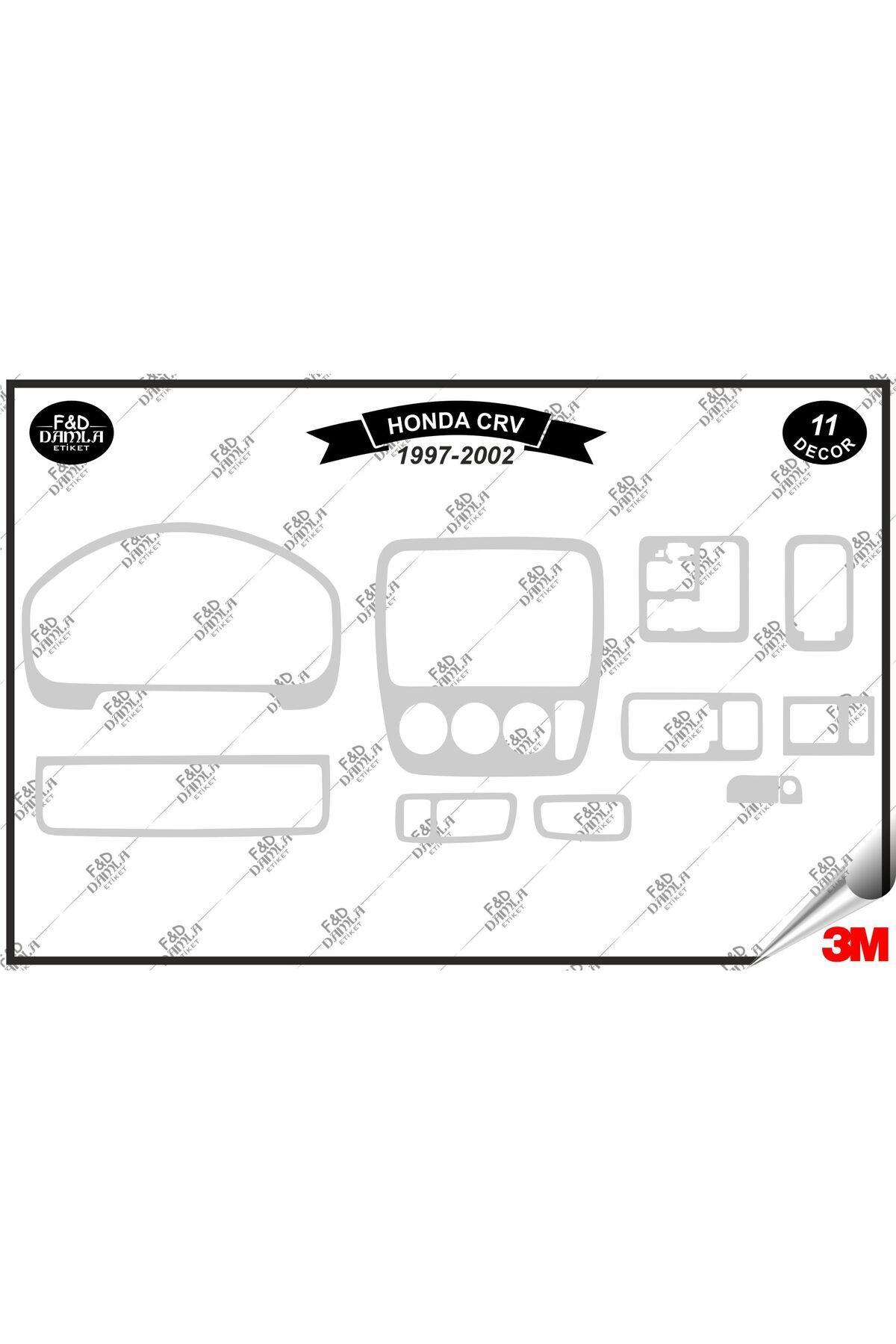 

Honda CRV 1997-2002 Torpido Konsol Trim Göğüs Maun Kaplama Set 11 Parça Gümüş