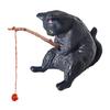 Cat Fishing Figurine Mini Resin Cute Cat Statue Miniature Fish Tank Landscaping Aquarium Decor for Fairy Garden Home Decor