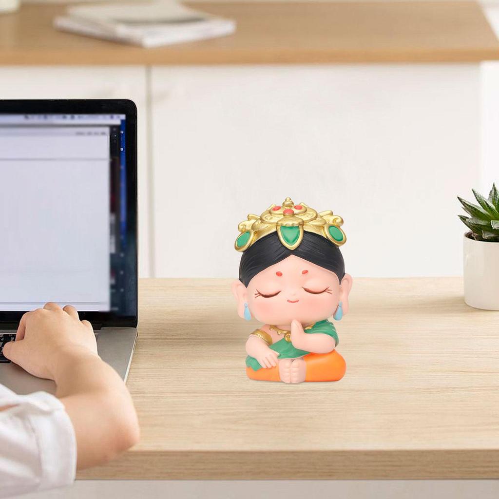 Figurine Cute Garden Crafts Resin Waterproof Buddha Statue for Desk Accessories Hoom Decoration Office Desktop Room Decor