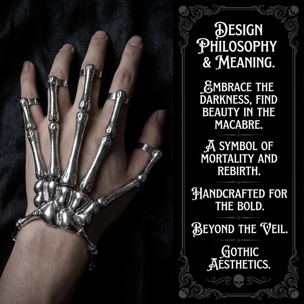 Halloween Skeleton Hand Set, Punk Ghost Hand Suffocating Necklace, Swing Earrings, and Accessories for Role Playing Festival Party Costumes