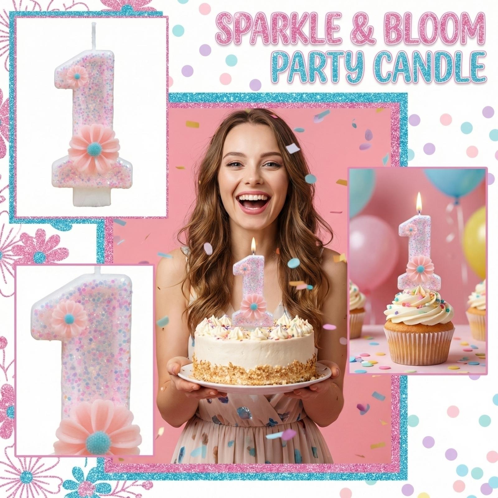 

Creative Number Birthday Candle with Flower Design for Party Decorations and Suitable for Celebrations one size