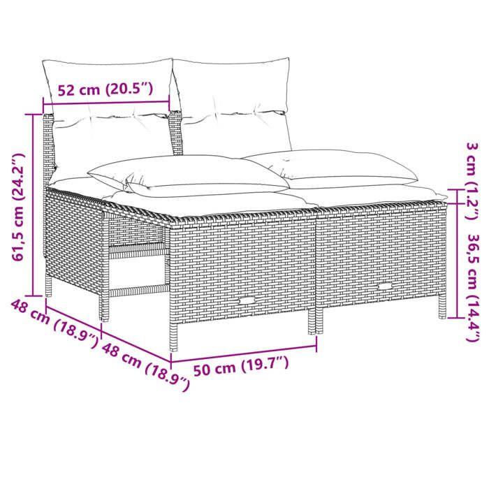VidaXL Salon de jardin 4 pcs avec coussins marron résine tressée, ensemble de canapés d'extérieur, salon de jardin, ensemble 368372