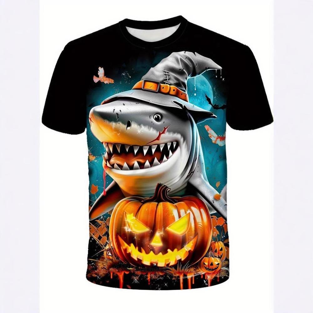 New Shark 3D Digital Print Children's T-Shirt: Short-sleeved, Round-neck, Breathable Summer Sports Top
