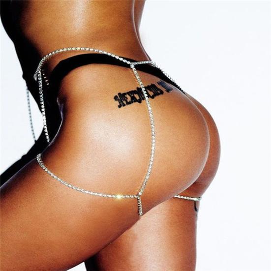 Body Chain Sexy Charming Single Loop Anti-scratch All-Match Decorative Gift Full Rhinestone Summer Beach