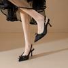 Grape mother summer new empty single shoes women's fashion French high heels women's high sense of not tired feet leather women's shoes