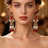 Bohemian Ethnic Pearl Tassel Earrings with Indian-Style Bells and Niche Crystals