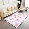 Erosebridal Bowknot Living Room Rugs for Girls, Girly Bow Knot Decorative Carpet Stripes Diamond Area Rug 6'6" x 4'11" for Kids Women, Kawai
