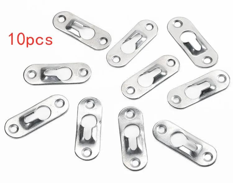 

10pcs Picture Hanger Hooks frame Wall Metal Keyhole Hanging Paintings Fasteners Art Gallery Display Mirror Brackets Hardware серебряный