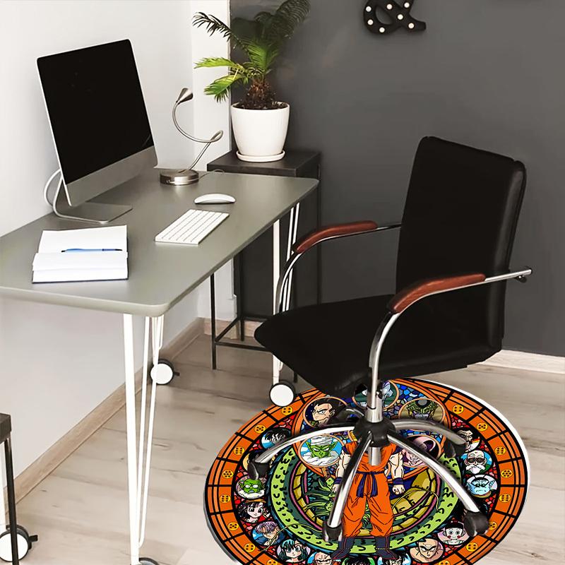

1pc Dragon Ball Stained Glass Round carpet, Made of Polyester,Perfect for Decorating Office Chairs, Living Rooms 80cm