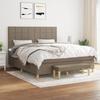 3137177 vidaXL Divan-lit Tapissier Avec Matelas Taupe 180x200 Cm Tissu