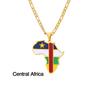 Collar con Mapa de Esmalte Africano: Colgante Geométrico de Acero de Titanio, Joyería Estilo 2022.