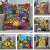 Mr. M-Men Cute L-Little Miss Pillow Case Short Plush Pillow Covers Sofa Decorative Gift Home Double-sided Printing Cushion Cover