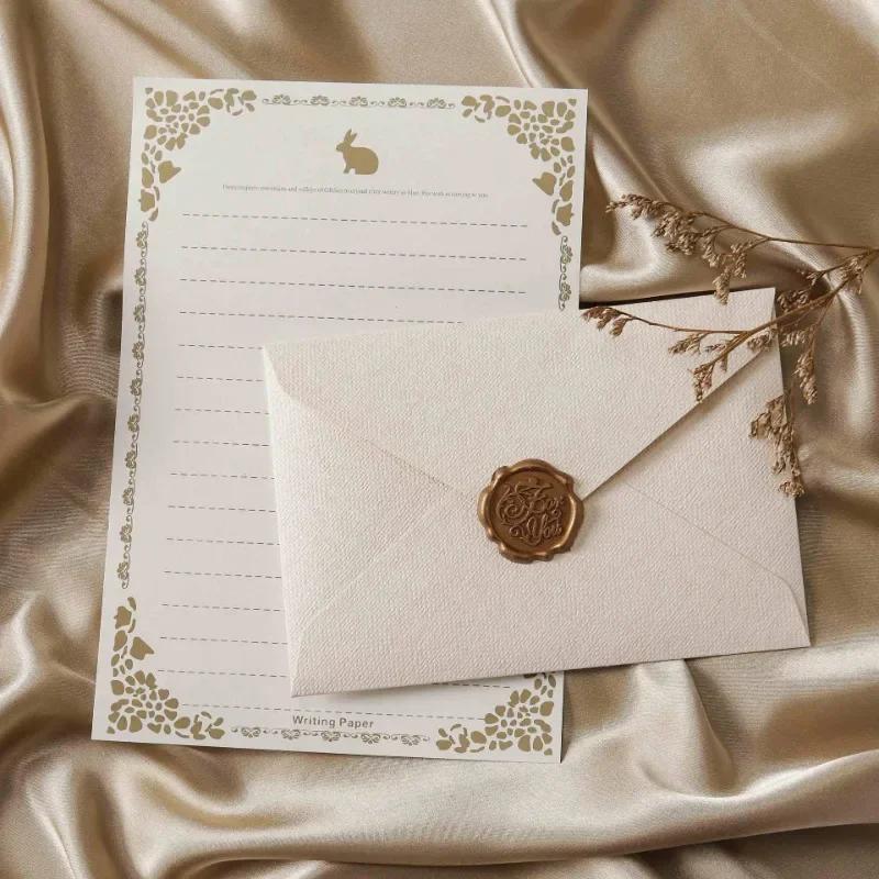 10pcs Linen Texture Envelope Western Style Envelope Paper Vintage Wedding Invitation Envelope Birthday Party Invitation New Year