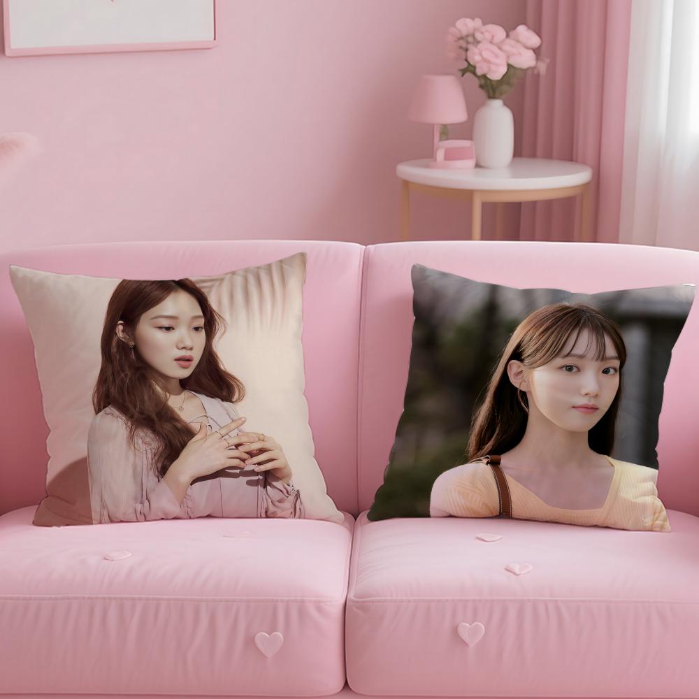 popular actress Lee SungKyung Cushion Cover Soft  EasyWash Pillow Case  Versatile for Couch Bed Travel and Office