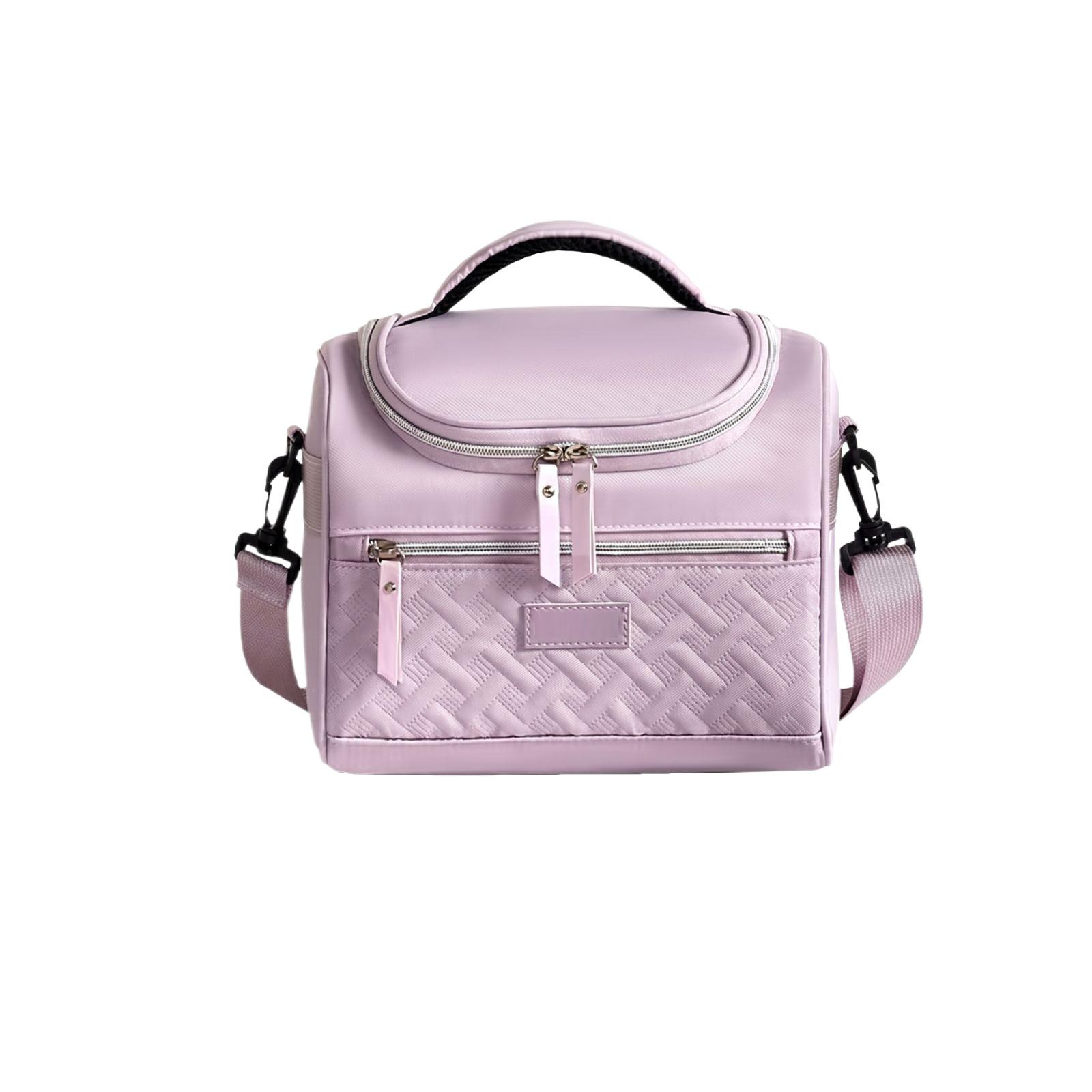 

Insulated Lunch Bag Portable Thermal Cooler Tote with Adjustable Shoulder Strap and Handle for Food Storage and Outdoor Use one size фіолетовий