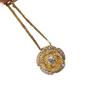 Exquisite and Dazzling Rotatable Camellia Flower Necklace New In Diamond Inlaid Elegant Pendant Fashion Wedding Jewelry