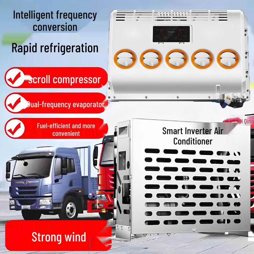 Smart 12V/24V Inverter Air Conditioner for Trucks, Light Trucks, Excavators, and Engineering Vehicles