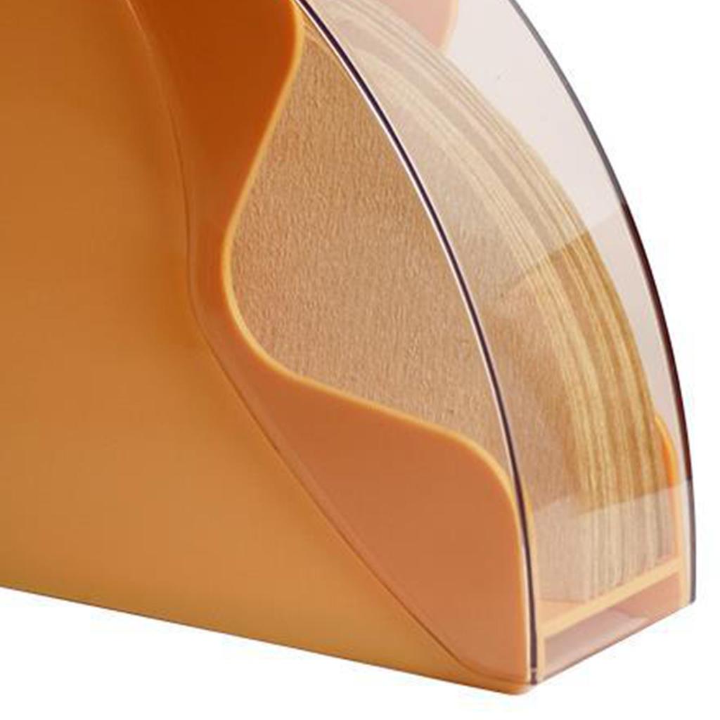 Kaffee-Filterhalter aus Acryl mit Deckel Fächerförmige Filterpapier Staubdichte Aufbewahrungsbox Spenderbehälter Gelb