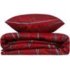Parure de lit - 1 housse de couette 220 x 240 cm + 2 taies d'oreiller 60 x 60 cm - 65% coton, 35% polyester - Rouge