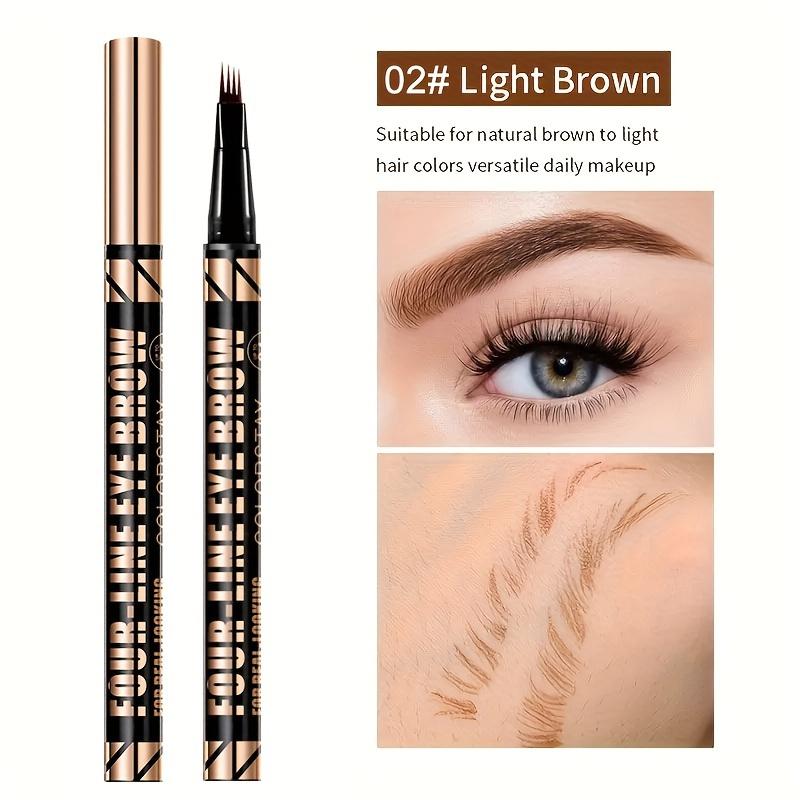 Eyebrow Pencil Long-Lasting Fast Drying 4 Split Head Waterproof Eyebrow Pencil - Precise Tip for Defined Brows - Suitable for All Skin Types