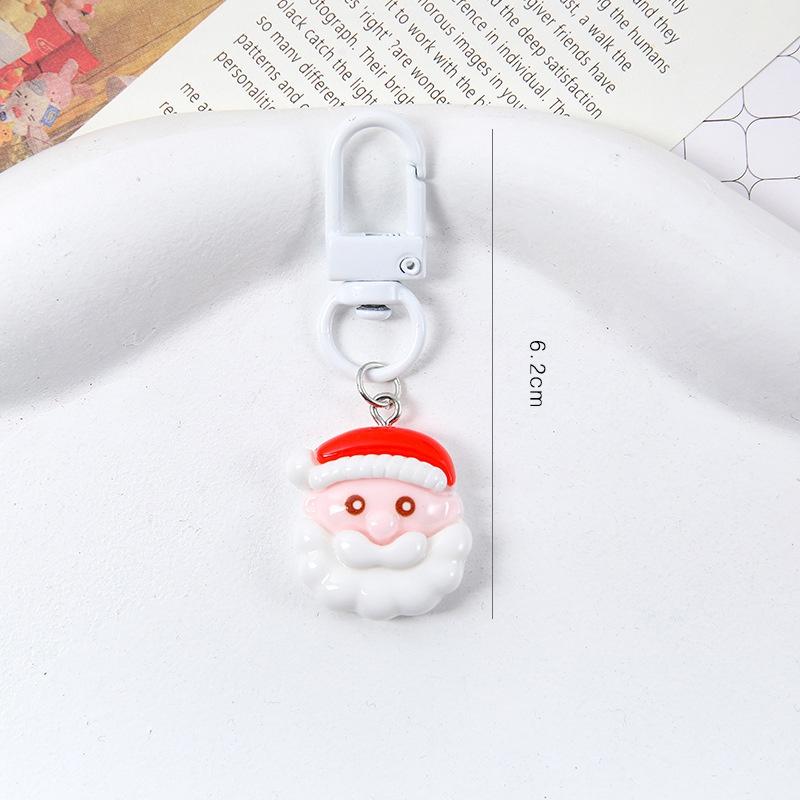 Cartoon Weihnachten Schlüsselanhänger Niedlich Harz Weihnachtsmann Weihnachtsbaum Anhänger Schlüsselring Taschenzubehör Feiertagsparty Weihnachtsgeschenk